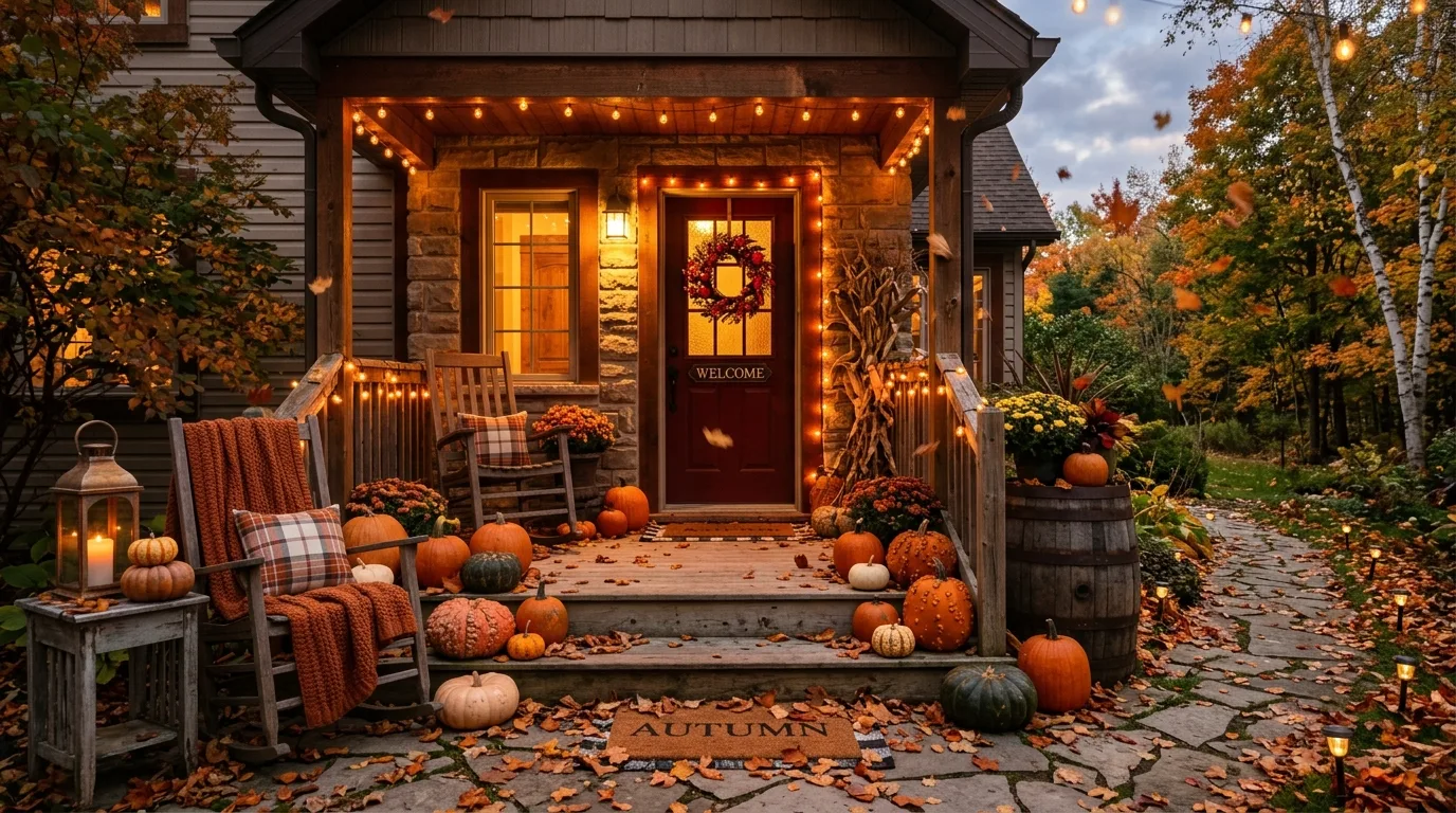 Finish with a front entry that feels warm and welcoming inspiration for a fall porch.